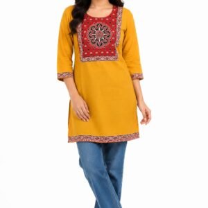Women's  Printed Cotton Short Kurti for Women