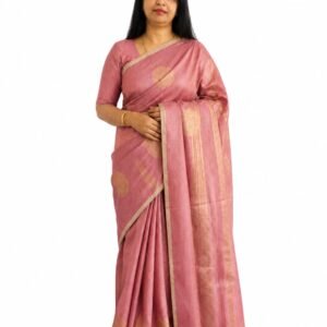 Women's Tissue Cotton Saree with Blouse Piece